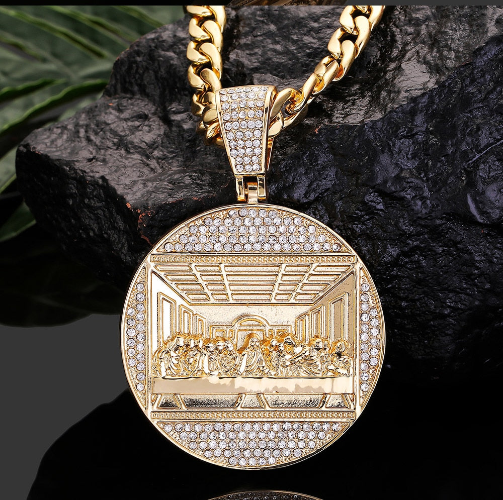 Last Supper Pendant Big Jesus Iced Out