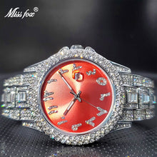 Load image into Gallery viewer, Ice out Watch for Couple MISSFOX Luxury Brand Diamond Watches for Lover Dropshipping New Auto Date Relogio Masculino de Luxo
