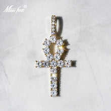 Load image into Gallery viewer, Diamond Cross Couple Pendant 925 Sterling Silver Necklace For Women Men Punk Streetwear Jewelry Dropshipping
