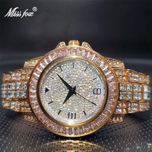 Load image into Gallery viewer, MISSFOX Men Watch Luxury Brand Gold Full Diamond Street Hip Hop Style Quartz Watches Accessories Droshipping Rlógios Masculino
