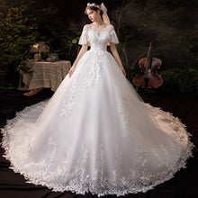 Load image into Gallery viewer, With Long Train Lace Embroidery Ball Gown Princess Luxury Plus Size
