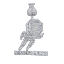 Load image into Gallery viewer, New Iced Out Bling CZ Letter Chasing Money Pendant Necklace Cubic Zirconia Dollar Symbel Money Bag Men Fashion Hip Hop Jewelry
