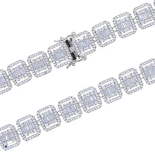 Load image into Gallery viewer, New 11mm Personality Baguette CZ Bracelet Miami Cuban Chain Silver Color Iced Out Cubic Zirconia Bling Hip Hop Women Men Jewelry
