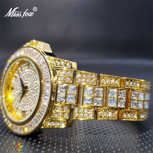 Load image into Gallery viewer, MISSFOX Men Watch Luxury Brand Gold Full Diamond Street Hip Hop Style Quartz Watches Accessories Droshipping Rlógios Masculino
