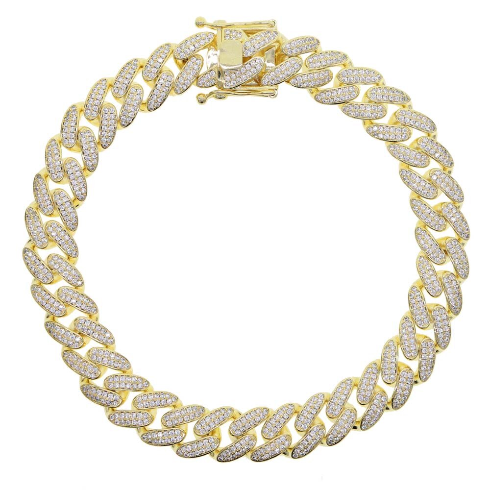 Gold Silver Color 18mm Classic Cuban Link Chain Necklace Bling 2 Raw CZ Choker For Women Men Hiphop Jewelry