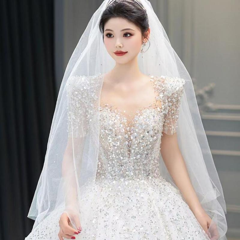 Wedding Dress Plus Size Bridal Gowns Custom Made  Short Sleeves