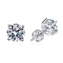 Load image into Gallery viewer, White Gold Plated 1-4ct Moissanite Earring Studs for Women
