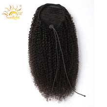 Load image into Gallery viewer, Ombre Drawstring Ponytail Human Hair Ponytail Extensions Afro Kinky Curly Ponytail Remy Brazilian Hair Ponytail T1b/4/27 T1b/99J
