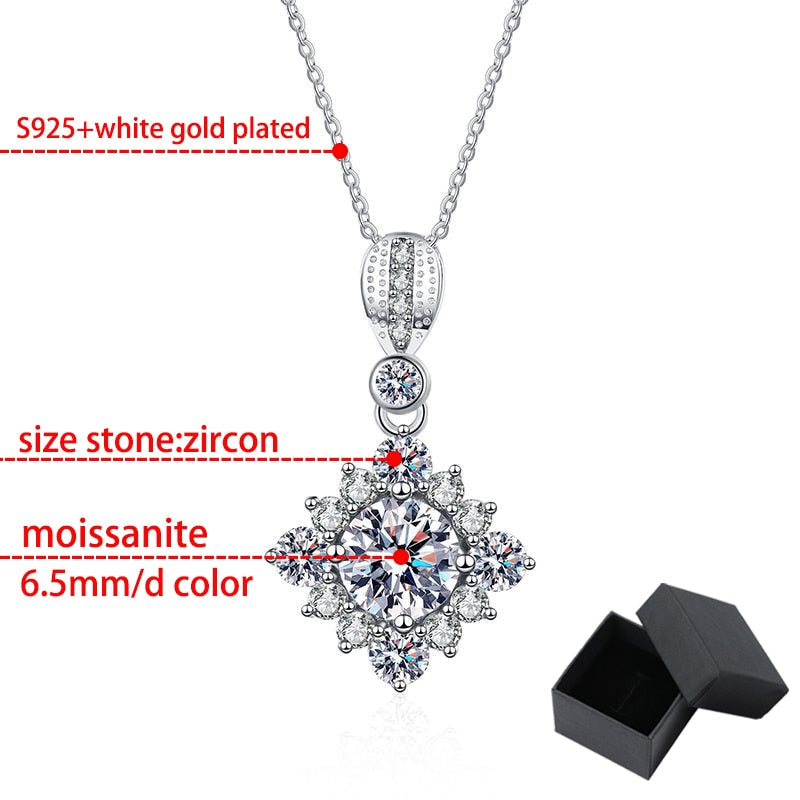 1ct White Moissanite Necklace