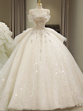 Load image into Gallery viewer, 2023 New Off The Shoulder Wedding Dress Lace Up Luxury Bridal Ball Gown Vestido De Noiva Sweep Large Train Plus Size Made Custom
