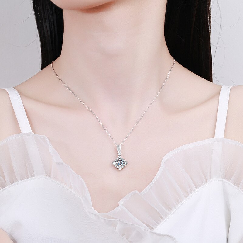 1ct White Moissanite Necklace