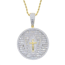 Load image into Gallery viewer, 2022 New Hip Hop Gun Jesus Pendant Necklace Iced Out Bling Gold Plated Baguette CZ Cross Round Charm Necklaces Men Jewelry
