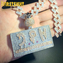 Load image into Gallery viewer, Bling CZ Letters CFN Pendant Necklace Two Tone Color Zircon Come From Nothing Charm Men&#39;s Women Hip Hop Jewelry
