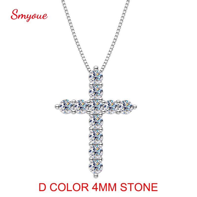3.3CT D Color Moissanite Cross Necklace