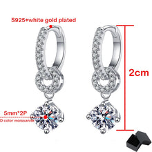 Load image into Gallery viewer, 1ct White Gold Plated Moissanite Drop Earring for Women

