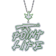 Load image into Gallery viewer, Bling Hip Hop CZ Letter Point Life Pendant Necklace Zircon Fluorescenc AK47 Guns Charm Necklaces Men Jewelry 2022 New
