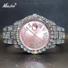 Load image into Gallery viewer, Men&#39;s Watches Luxury Diamond Iced Out Adjust Date Day Waterproof Quartz Watch For Male Female White Red Pink Dial Dropshipping
