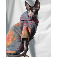 Load image into Gallery viewer, Cat Warm Wool Tie Dyed Hoodie Sphinx Sweater
