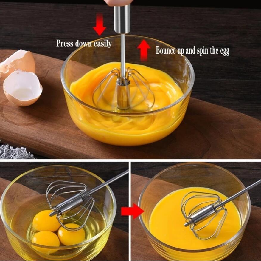 Household Semi-Automatic Rotating Egg Beater