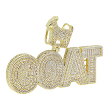 Load image into Gallery viewer, Bling CZ Letter Goat Pendant Necklace Cubic Zirconia Animals Lucky Badge Letters Charm Men Women Hip Hop Jewelry
