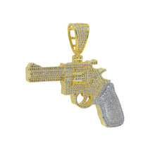 Load image into Gallery viewer, Bling Hip Hop CZ Revolver Gun Pendant Necklace Gold Color Cubic Zirconia Pistol Charm Necklaces Men Fashion Jewelry
