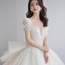 Load image into Gallery viewer, Handmade Luxury Shining Sequins Princess Ball Gown With Sweep Train Vintage
