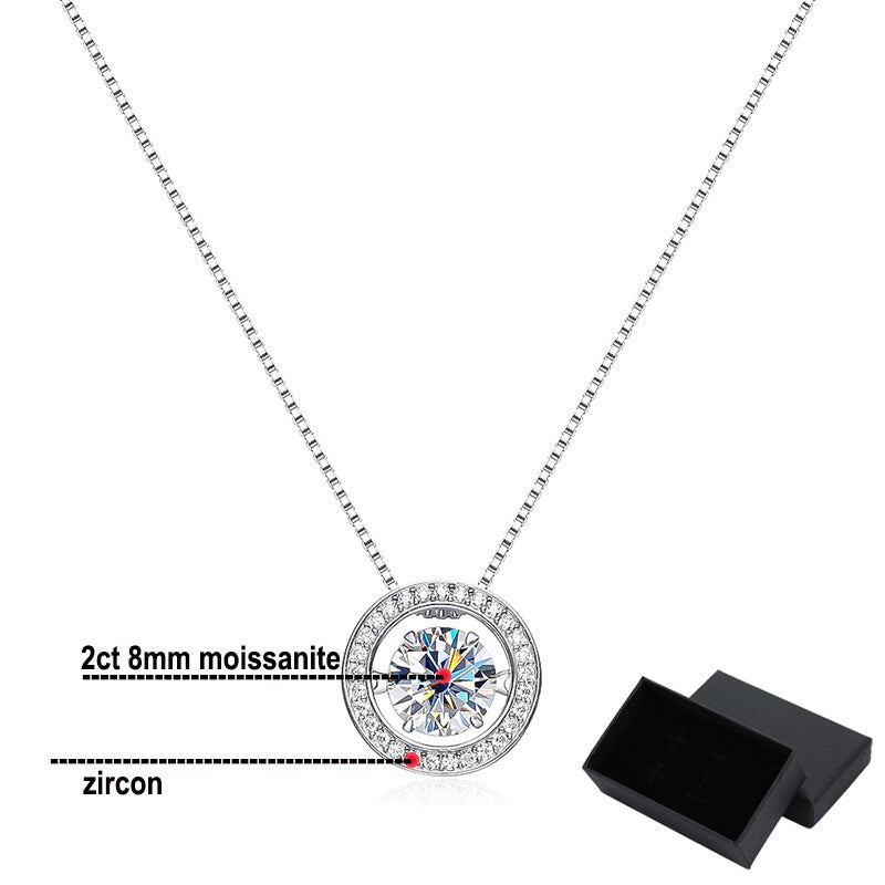 2ct Moissanite Necklace Box Chain