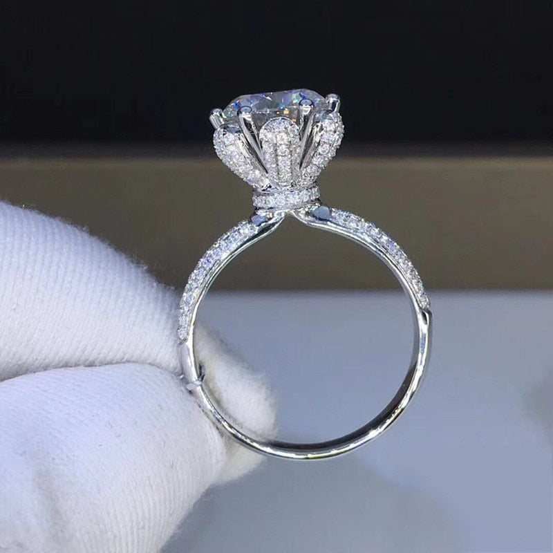 1-5CT Certified 18k Women Sterling Silver White Gold Bridal Moissanite Rings