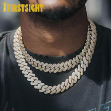 Load image into Gallery viewer, Bling 19mm Baguette CZ Heavy Chunky Cuban Link Chain Necklace Silver Color 5A Zircon Choker Hip Hop Men Women Jewelry
