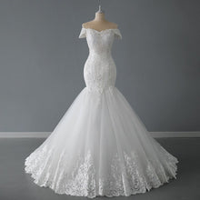 Load image into Gallery viewer, Mermaid Off The Shoulder Sexy Lace Mermaid Bridal Dresses
