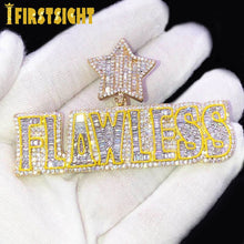 Load image into Gallery viewer, Baguette CZ Letter FLAWLESS Pendant Necklace Cubic Zirconia CZ Star Letters Charm For Men Women Hip Hop Jewelry
