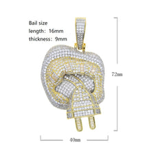 Load image into Gallery viewer, Two Tone Color Cubic Zirconia Drip Lip Pendant Necklace Bling CZ Mouth Plug Chamr For Women Men Hiphop Jewelry
