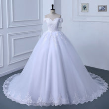 Load image into Gallery viewer, Off The Shoulder Beading Wedding Dress Ball Gown Pearls Bridal Dress
