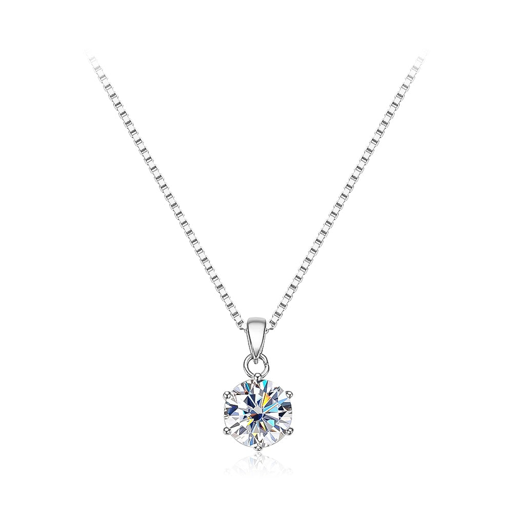 1 Carat Real Moissanite Pendant Necklace For Women Top Quality