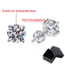 Load image into Gallery viewer, White Gold Plated 1-4ct Moissanite Earring Studs for Women
