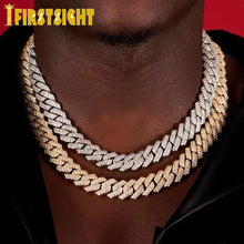 Load image into Gallery viewer, Iced Out Bling Hip Hop CZ Miami Cuban Chain Necklace 15mm Two Tone Color AAA Cubic Zirconia Necklaces Women Men Jewelry
