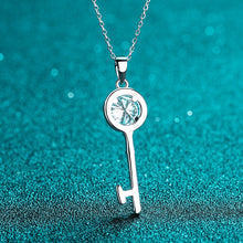 Load image into Gallery viewer, 1ct Moissanite Pendant Key Necklace
