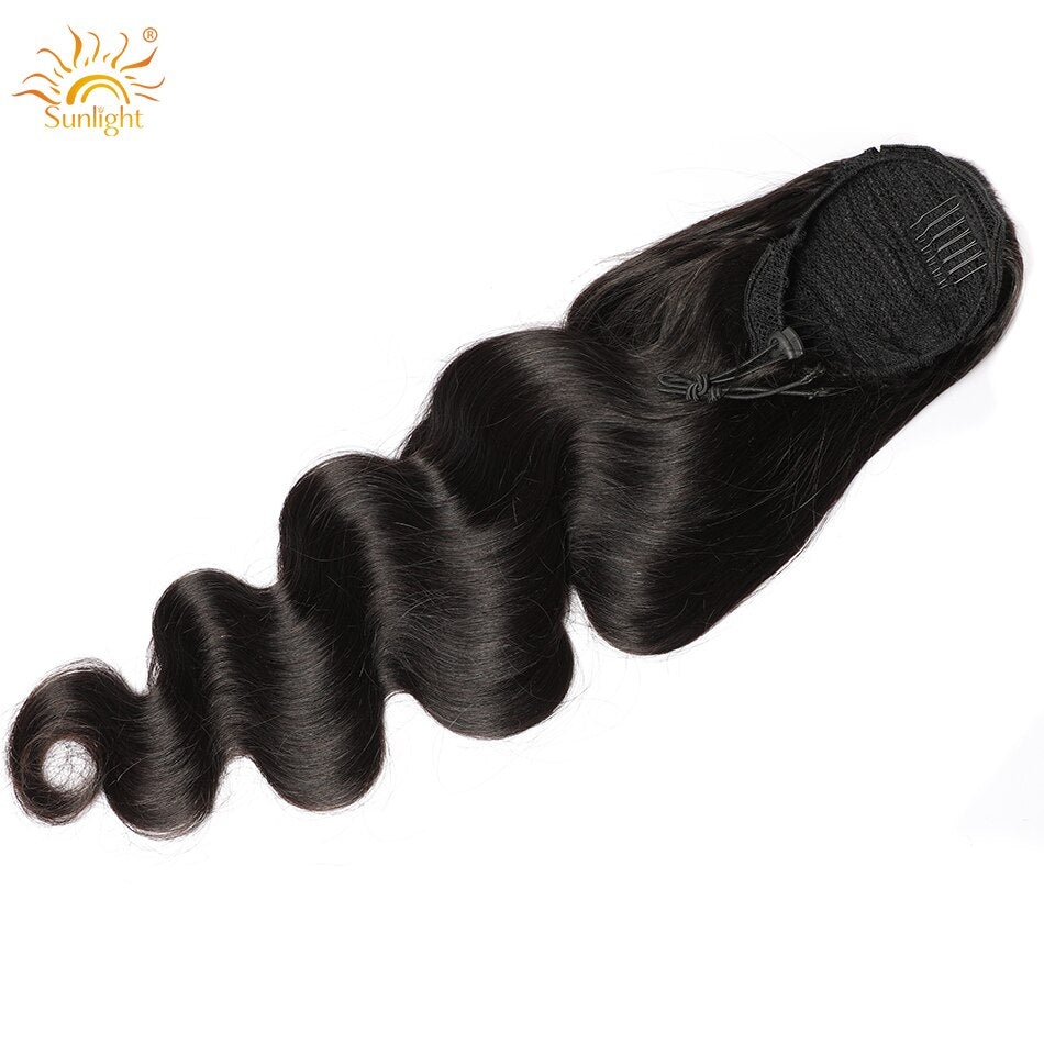 Body Wave Ponytail Human Hair Ponytail Extensions Drawstring Ponytail Human Hair Brazilian Hair Ponytail Weaving Pony tail Remy