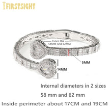 Load image into Gallery viewer, 2022 New Iced Out Bling Opened Heart Zircon Charm Bracelet Baguette AAA CZ Hearts Bangle For Men Women Hiphop Luxury Jewelry
