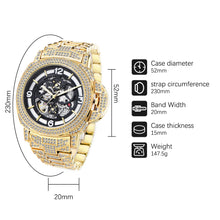 Load image into Gallery viewer, Mechanical Watch For Men Diamond Iced Hip Hop Automatic Watches Big Wrist Skeleton Movement Wristwatches Unique Dropshipping
