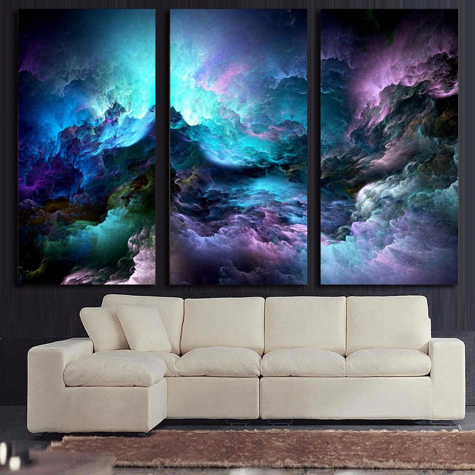 HD Printed 3 piece canvas art abstract psychedelic nebula space cloud Painting canvas painting wall art Free shipping ArtSailing