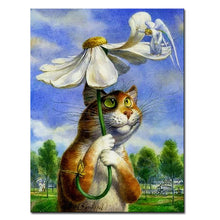 Load image into Gallery viewer, Vladimir Rumyantsev summer cat world oil painting wall Art Picture Paint on Canvas Prints wall painting no framed
