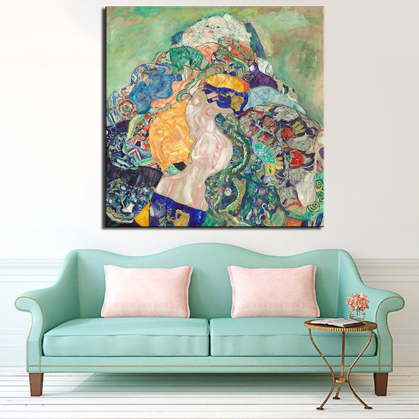 Large sizes Klimt Portrait Baby Cradle print  wall art decoration oil painting wall painting picture No framed