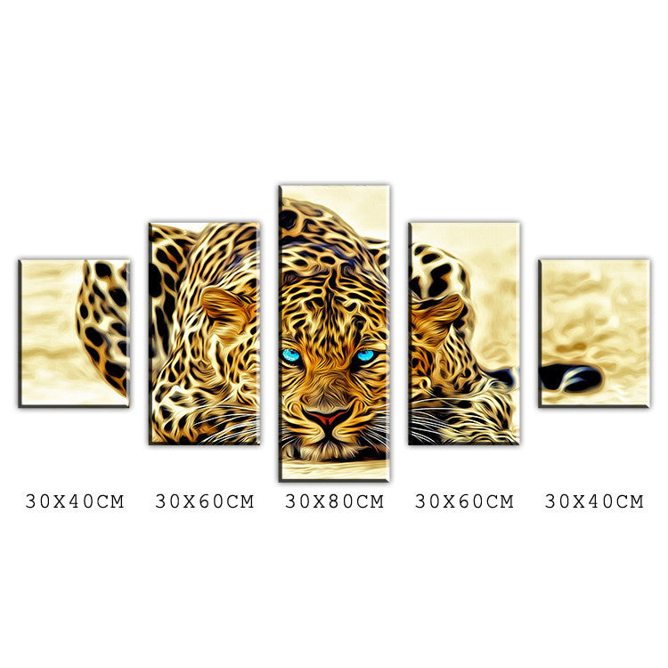 5 Piece Abstract Leopards Modern Home Wall Decor Canvas Picture Art HD Print WALL Painting Set of 5 Each Canvas Arts Unframe
