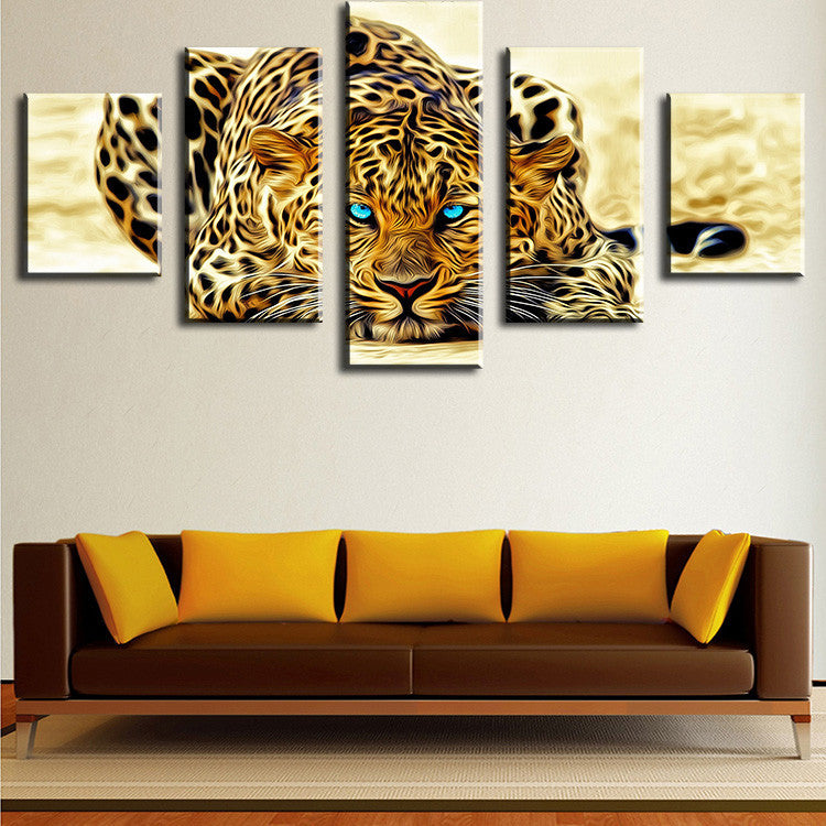 5 Piece Abstract Leopards Modern Home Wall Decor Canvas Picture Art HD Print WALL Painting Set of 5 Each Canvas Arts Unframe