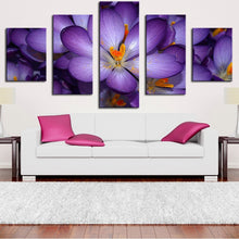Load image into Gallery viewer, 5 Panel purple-flower Modern Home Wall Decor Canvas Picture Art Print WALL Painting Set of 5 Each Canvas Arts Unframe

