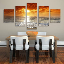 Load image into Gallery viewer, 5PANE SEASIDE Hot Sell The Family Decorates Sea wave Print in The Oil Painting On The Canvas,Wall Art Picture Gift unframed
