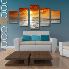 Load image into Gallery viewer, 5PANE SEASIDE Hot Sell The Family Decorates Sea wave Print in The Oil Painting On The Canvas,Wall Art Picture Gift unframed
