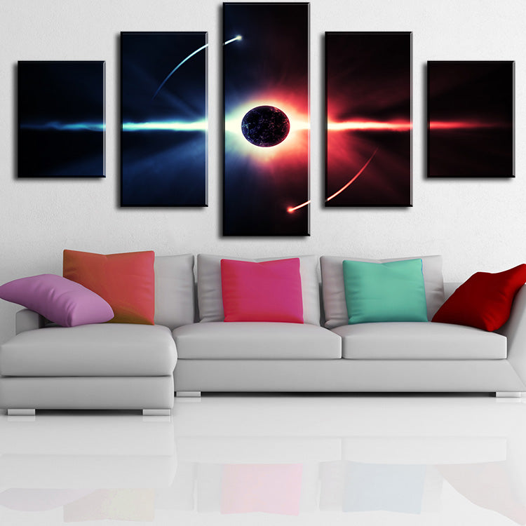 fire behind the-planet Modern Home Wall Decor Canvas Picture Art Print WALL Painting Set of 5 Each Canvas Arts Unframe