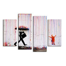 Load image into Gallery viewer, Banksy Art Colorful Rain wall canvas wall art painting living room wall decor no frame wall picture print
